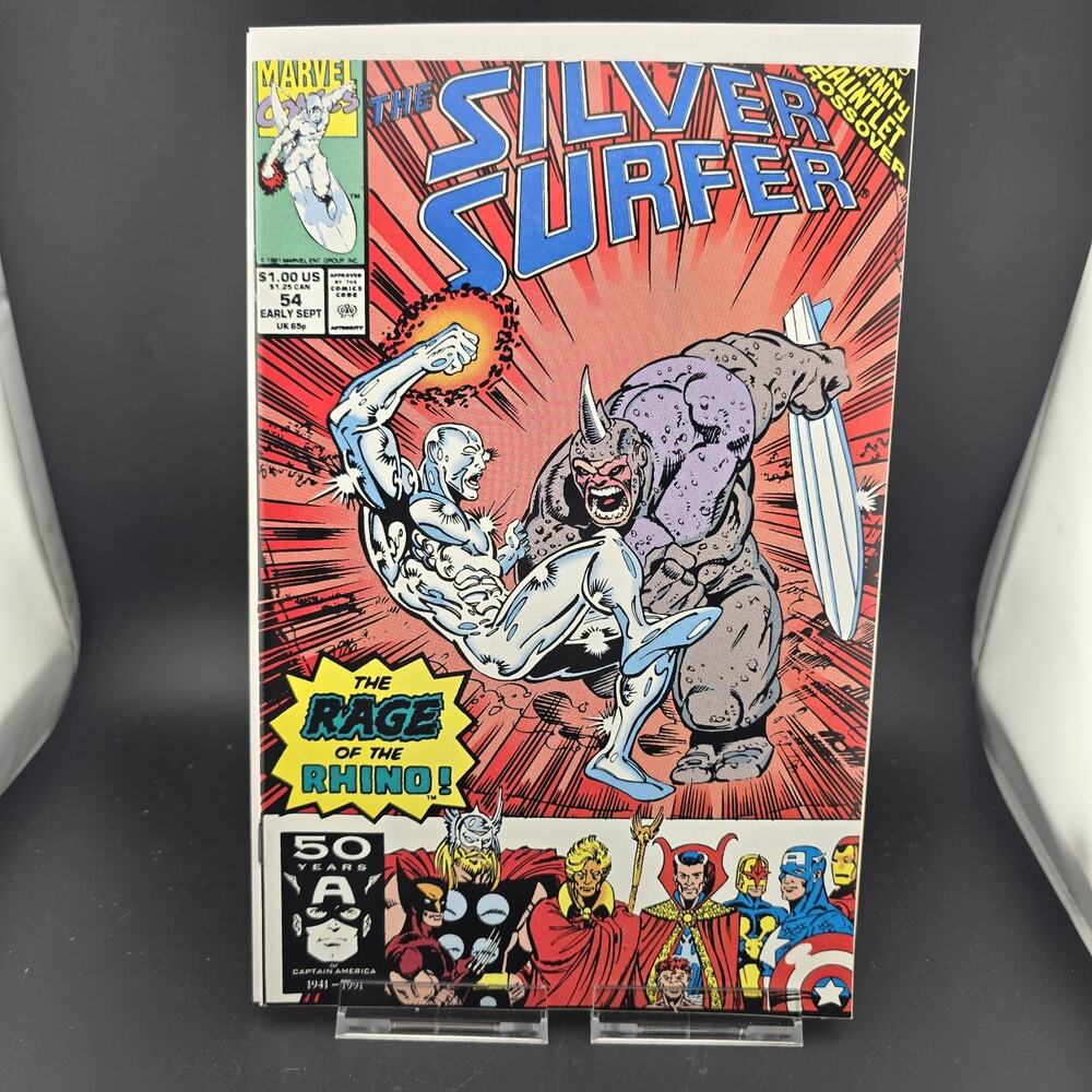 SILVER SURFER #54 (1991) NM 9.4 High Grade Marvel Infinity Gauntlet Rhino Cover